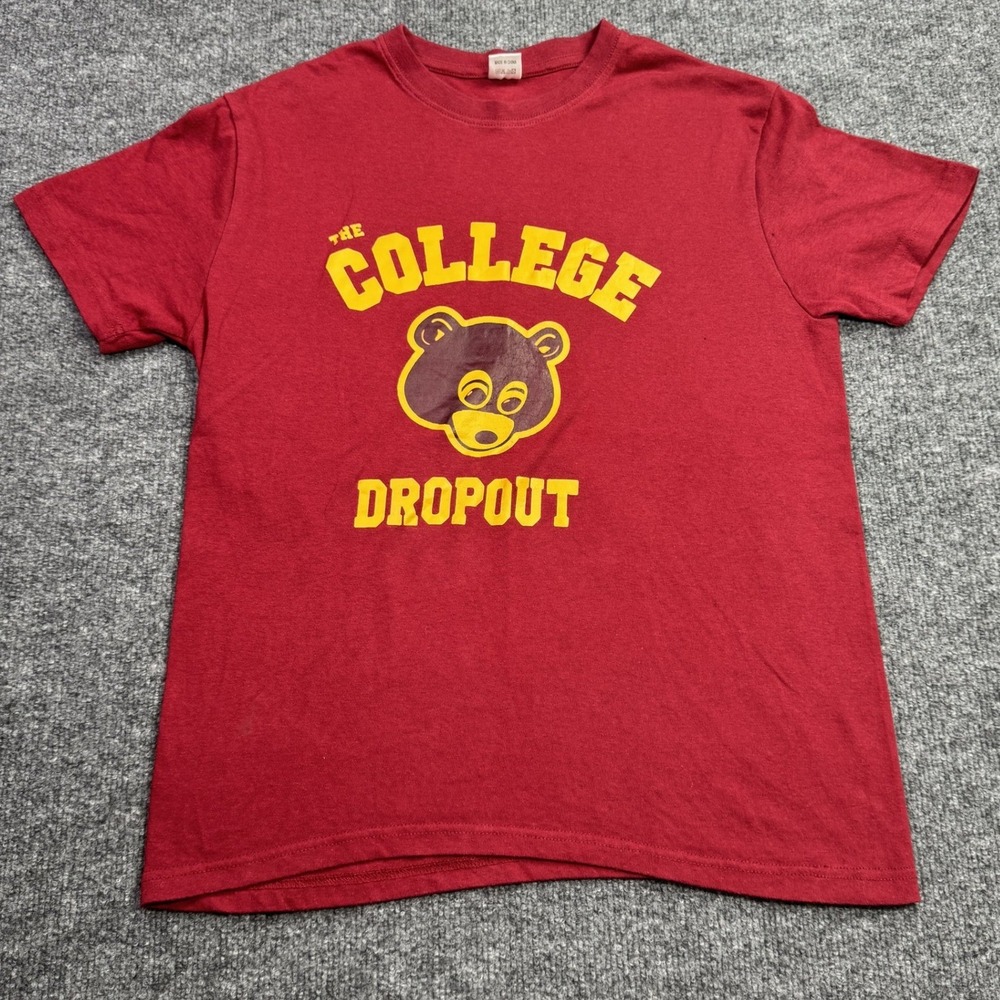 Kanye West The College Dropout T Shirt Mens Medium Maroon Kanye Bear Hip Hop